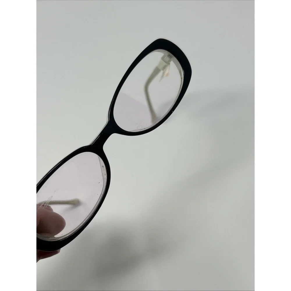 NWT Norman Childs POLISHED PAULA Eyeglass 49-18-135 Unisex Kid Black White Frame